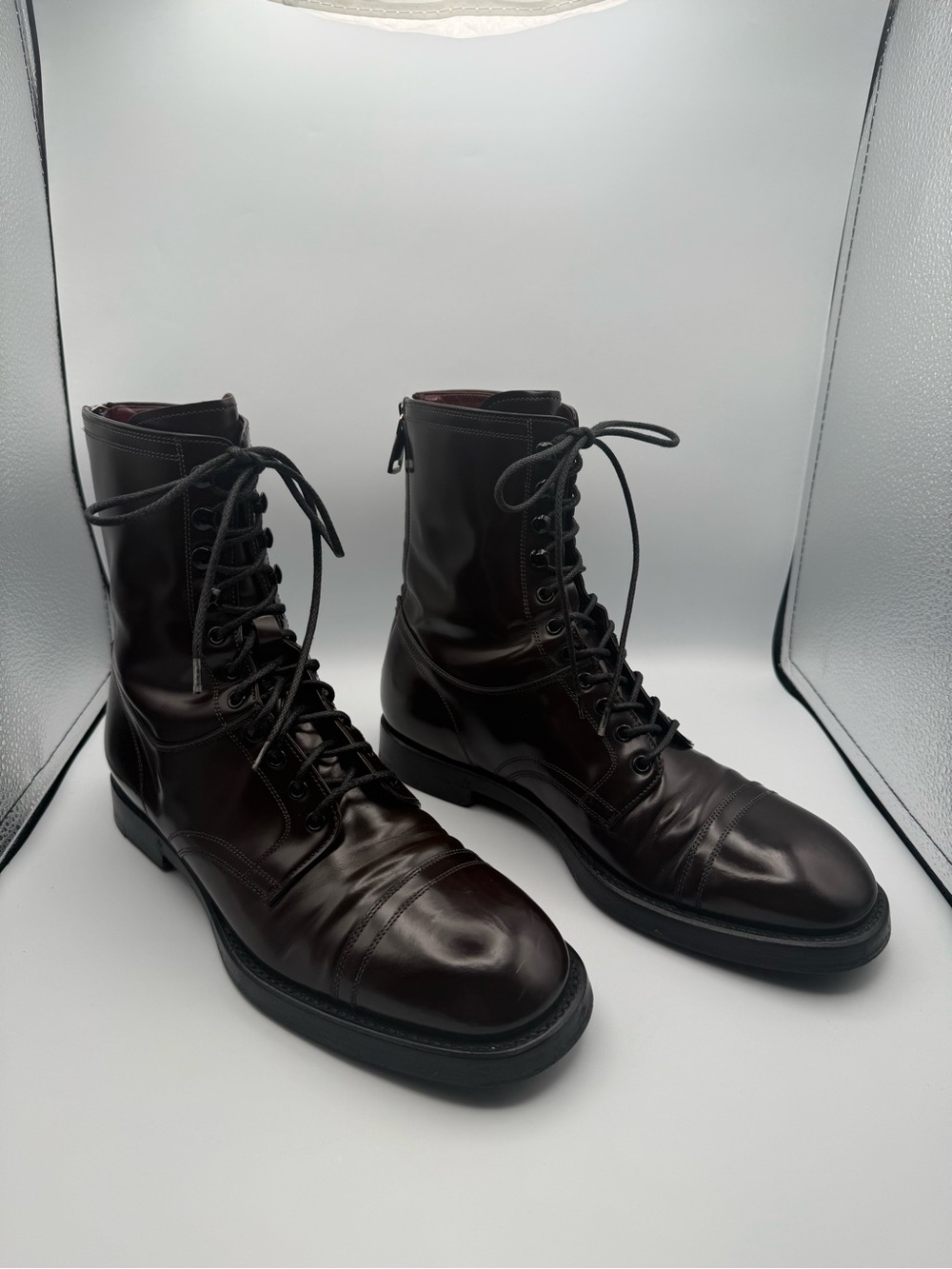 Dolce & Gabbana Brown Leather Zip Jump Boots 8 / 9